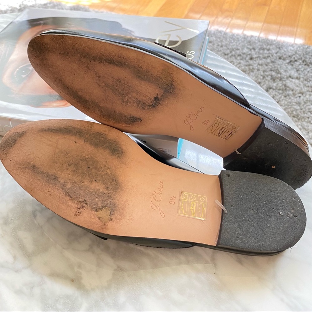 J. Crew Black Patent Leather Backless Penny Loafers - Picture 4 of 10